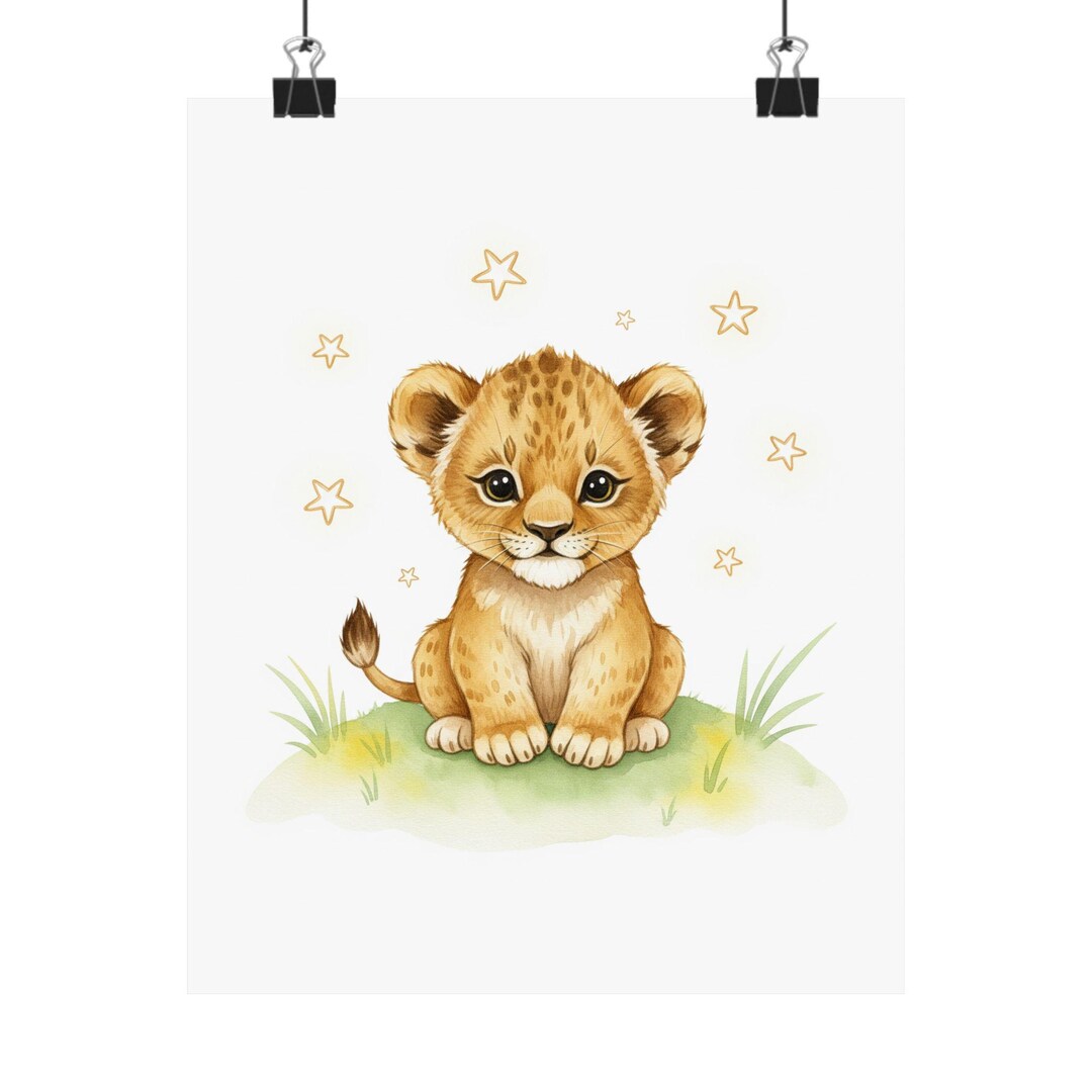 Cute Lion Cub Art Print, Nursery Decor, Baby Shower Gift - Etsy