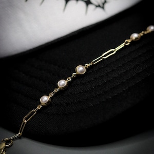 Gold and Pearl Hat Chain - Trucker Hat Chain | FREE SHIPPING