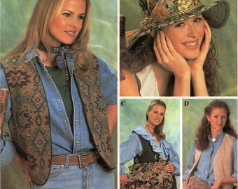 Simplicity Donna Lang Sewing Pattern 8765 Tapestry Vest Hat Bag Accessories Home Decor Gifts Women's Misses Size 8-22 Bust 31-44 Uncut FF