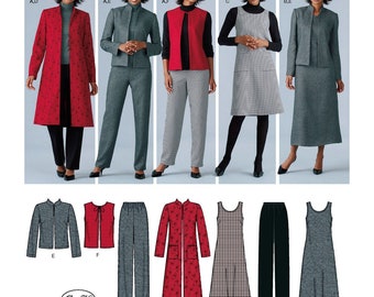 Simplicity In K Sewing Pattern 4789 Duster Coat Jacket Jumper Vest Pants Women's Misses Wardrobe Separates Size 20W-28W Bust 42-50 Uncut FF