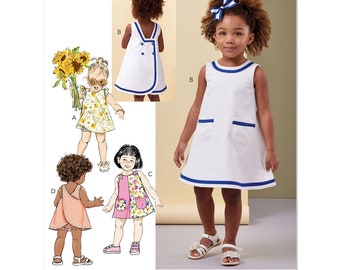 Butterick Sewing Pattern B7003 Girl's Sundress Sleeveless Sun Dress with Crossed Back Child's Toddler's Size 1/2-4 Chest 19-23 Uncut FF