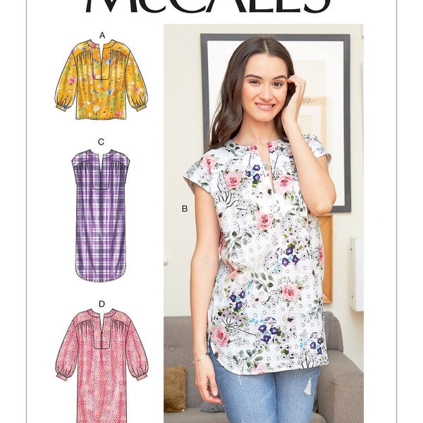 McCall's Sewing Pattern M7959 Summer Dress Tunic Blouse Top Sleeve Options Misses Women's Sportswear Separates Size 6-14 Bust 30-36 Uncut FF