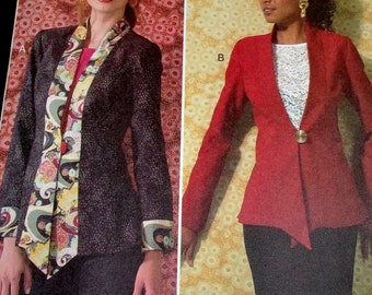 Kwik Sew Sewing Pattern K4029 Blazer Jacket Shaped Contrast Lapel Long Sleeves Princess Seams Misses Women's Size XS-XL Bust 31-45 Uncut FF