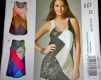 McCall's Generation Next Sewing Pattern M6511 Sleeveless Top Pieced Color Block Patches Women's Misses Plus Size 16-26 Bust 38-48 Uncut FF