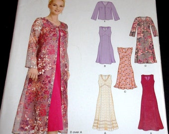 New Look Sewing Pattern N6862 Jacket Top Duster Coat and Midi Maxi Dress Misses Women's Dressy Coordinates Size 10-22 Bust 32-44 Uncut FF