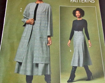 Vogue Rachel Comey Designer Sewing Pattern V1646 Duster Coat Gored Skirt Women's Misses Separates Coordinates Size 16-22 Bust 38-44 Uncut FF