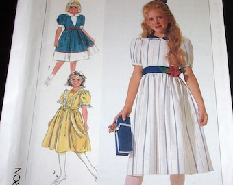 Vtg 1980's Florence Eiseman Designer Simplicity Sewing Pattern 7343 Girl's Empire Bodice Dress Child's Children's Size 7 Chest 26 Uncut FF