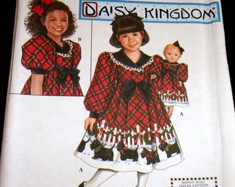 Simplicity Daisy Kingdom Sewing Pattern 8827/0652 Girl's & 18" Doll's Shawl Collar Dress Child's Children's Size 3-6 Chest 22-25 Uncut FF