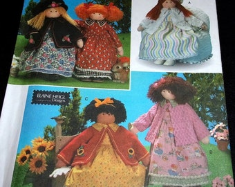 Simplicity Elaine Heigl Sewing Pattern 8835 26" Garden Girl Soft Sculpture Dolls and Country Clothes Dress Jacket Petticoat Hat Uncut FF