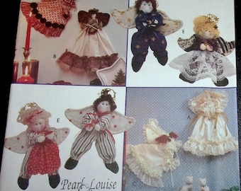 Simplicity Pearl Louise Designs Sewing Pattern 9375 Angel Decorations Tree Topper Christmas Ornaments Seasonal Holiday Decorations Uncut FF