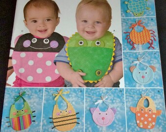 Simplicity Precious Patterns Sewing Pattern 2468 Baby Bibs Happy Animal Faces Bugs Sea Creatures Infant's Boy' Girl's Toddler's Uncut FF