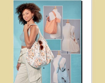 McCall's Sewing Pattern M8375 Bags Totes Adjustable Crossbody Strap Knotted Handle Outer Pocket Misses Women's Fashion Accessories Uncut FF