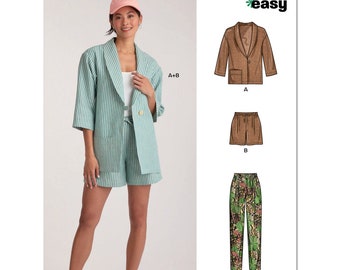 New Look Sewing Pattern N6780 Blazer Jacket Pants & Shorts Misses Women's Sportswear Separates Coordinates Size 10-22 Bust 32-44 Uncut FF