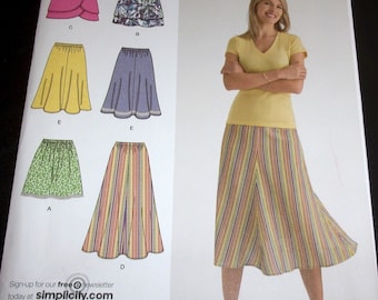 Simplicity 1 Hour Sewing Pattern 2368 Mini Midi Maxi Skirt with Overlay and Tulip Hem Options Misses Women's Size 6-14 Waist 23-28 Uncut FF