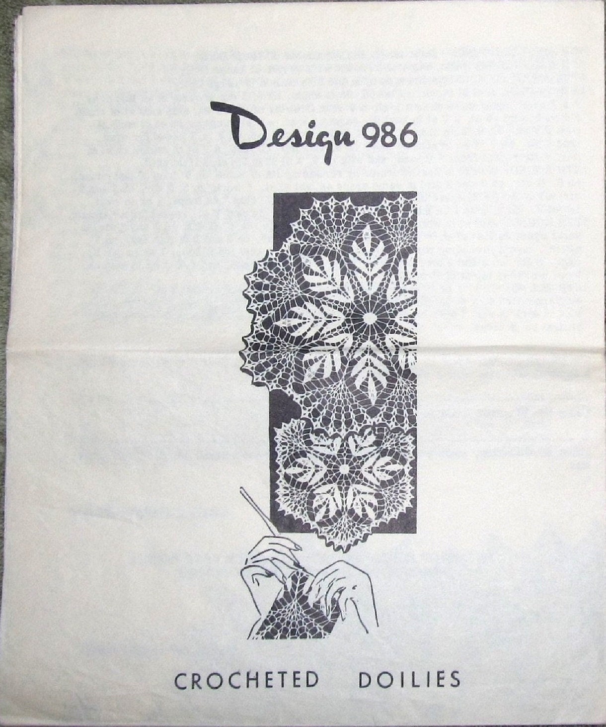reproduction 654 Antique Filet FLORAL CENTERPIECE Pattern to Crochet