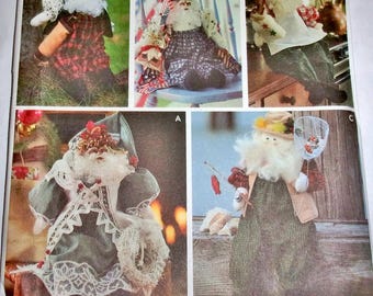 Vtg Simplicity Faith van Zanten Sewing Pattern 9869 Decorative 21" Santa Claus Christmas Doll Chef Fisherman Patriotic Clothing Uncut FF