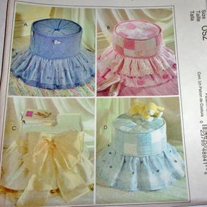 McCall's Sewing Pattern M4894 Tuffets Ottomans Decorator Foot Stools Hassock with Ruffled Skirt Home Decor Decorating Furniture Uncut FF