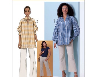 Butterick Sewing Pattern B6982 Tunic Shirt Top & Boot Cut Jeans Pants Women's Misses Sportswear Coordinates Size 18-26 Bust 40-48 Uncut FF