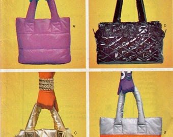 Butterick Sewing Pattern B5834 Bags Handbag Totes with Quilting or Made of Pre-Quilted Fabrics Misses Women's Fashion Accessories Uncut FF