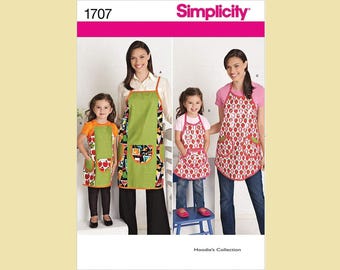 Simplicity Hoodie's Collection Sewing Pattern 1707 Bib Aprons Misses Size 10-20 Bust 32-42 Children's Girl's Size 3-8 Chest 20-23 Uncut FF