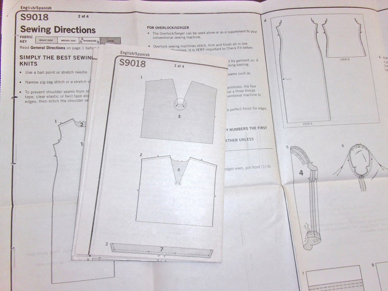 Simplicity Sewing Pattern S9018 Pullover Maxi Dress Vneck Vest Knit