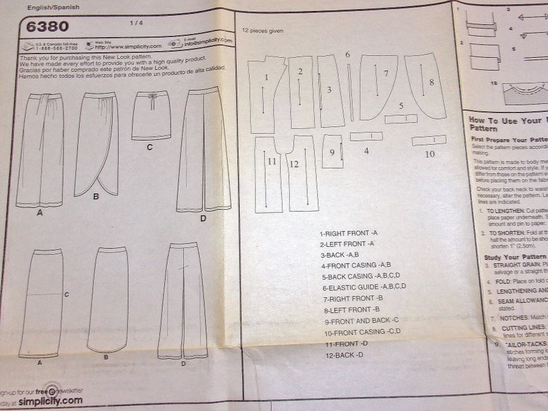 New Look Sewing Pattern A6380 Pullon Knit Skirts With Length & Style