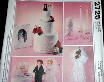 Simplicity Michelle Hains Sewing Pattern 2725 Wedding Decor Bridal Gifts Bride Groom Doll Cake Candle Bow Box Accessories Favors Uncut FF