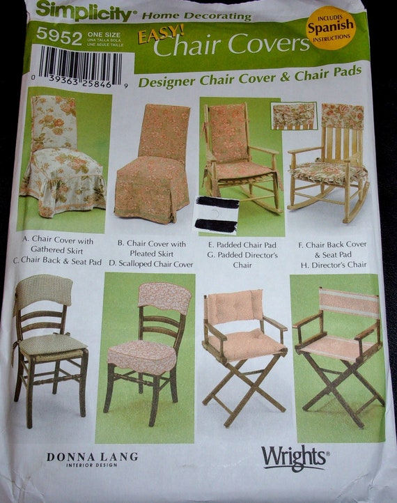 Simplicity 5952 Chair Covers Padded Seat Pads Skirted Etsy