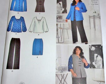 Simplicity Khaliah Ali Sewing Pattern 2344 Jacket Vest Blouse Top Skirt Pants Misses Women's Coordinates Size 10-18 Bust 32-40 Uncut FF