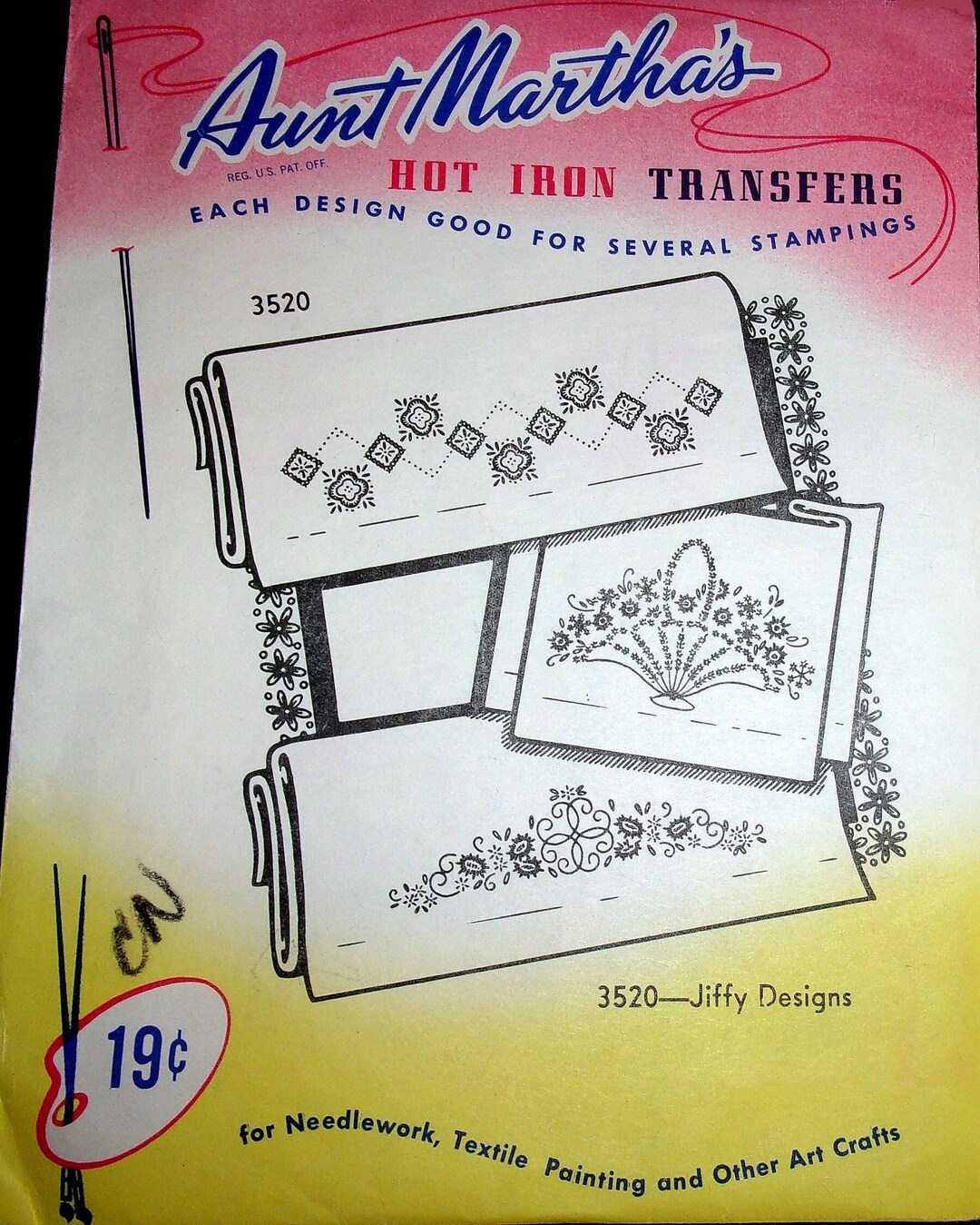 Vintage Aunt Martha's Hot Iron Transfer Pattern 3520 Jiffy Designs for ...