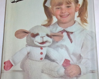 Vtg 1980s Simplicity Sewing Pattern 7989 Shari Lewis Lambchop Puppet 15" Plush Lamb Hand Puppet Child's Interactive Play Soft Toy Uncut FF