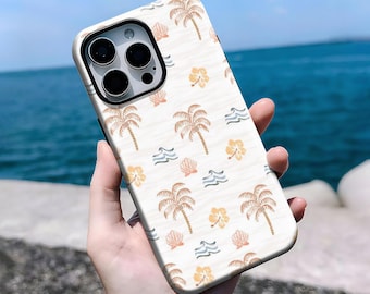 Coconut Girl Phone Case, Summer Phone Case, Palm Tree Print, For  iPhone 16, 15, 14, 13, 12, 11 Pro Max Plus X,Samsung S25 S24 S23 S22