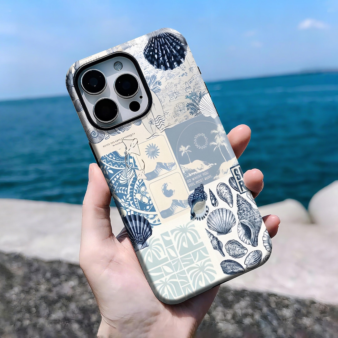 Coastal Aesthetic Preppy Seashell Ocean Case, Beachy Tropical Case ...