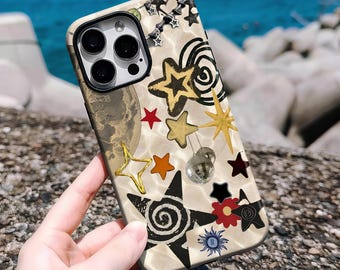Retro Whimsy Artistic Collage Phone Cases, Abstract Funky Designs , for iPhone 17 16 15 14 13 12 Air Pro Max  Samsung S25 S24 S22 Ultra