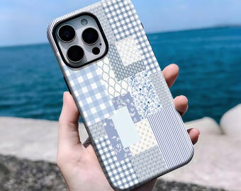 Quilt Patchwork Phone Case, Floral Phone Cover For iPhone 16, 15, 14, 13, 12, 11 Pro Max Plus X,Samsung S25 S24 S23 S22, Cottagecore Gift