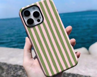 Pastel Stripes Phone Case, Trendy Phone Case, Compatible With iPhone 16, 15, 14, 13, 12, 11 Pro Max Plus X, Samsung S25 S24 S23 S22
