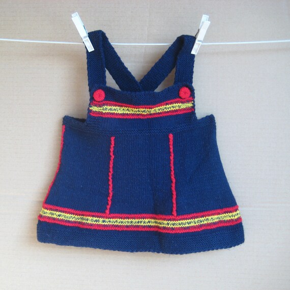 Vintage 80's Baby Girl Knit Summer Dress, White P… - image 6