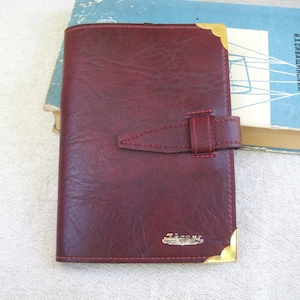 80s Company Leather Portfolio, Monogramed Ikarus Folder, Luxury Burgundy Red Folder, Portfolio with Maps, Hungary Collectible, Communism Era