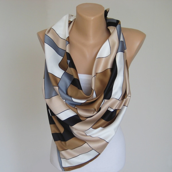 printed satin shawl