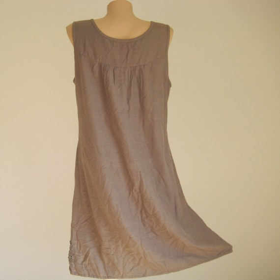Vintage linen brown boho dress, women summer dres… - image 3