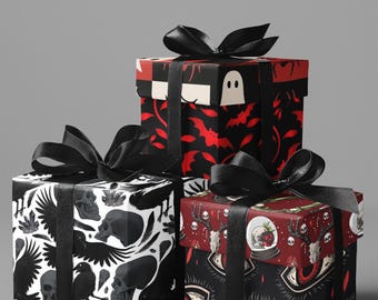 Gothic Holiday Wrapping Paper, Festive Gift Wrap