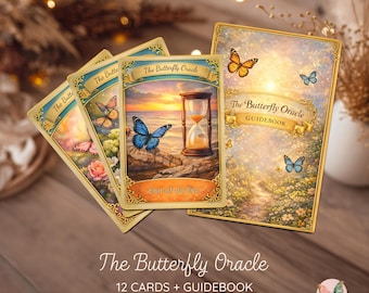 Cartas del Oráculo de la Mariposa / Guía diaria y apacible / Baraja imprimible + Guía / Descarga digital