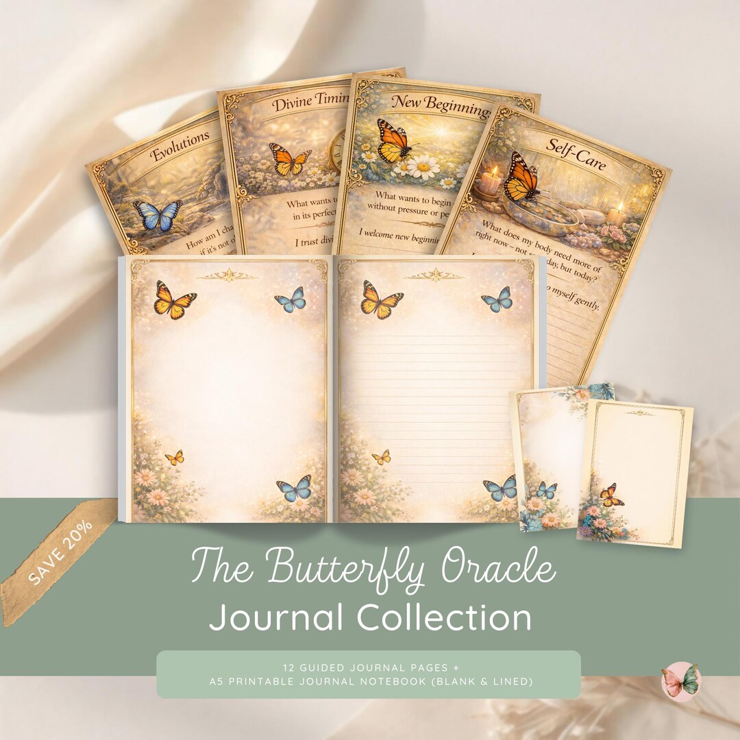 Collection Journal Display The Butterfly Oracle Journal Collection | Guided, Lined & Blank ...