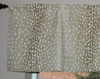 Fawn Valance . Kitchen Curtain . Animal Print Fawn Spot Curtain . Antelope . Neutral Valance Home Decor . Beige Curtains