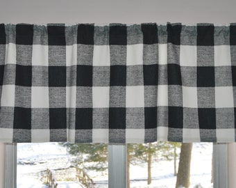 Black and White Buffalo Plaid Curtain Valance . Premier Prints Black and White Check . Gingham Check Curtains