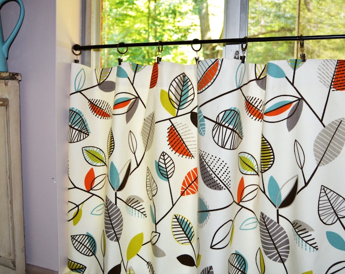 Leaf Print Cafe Curtain Set main image 1
