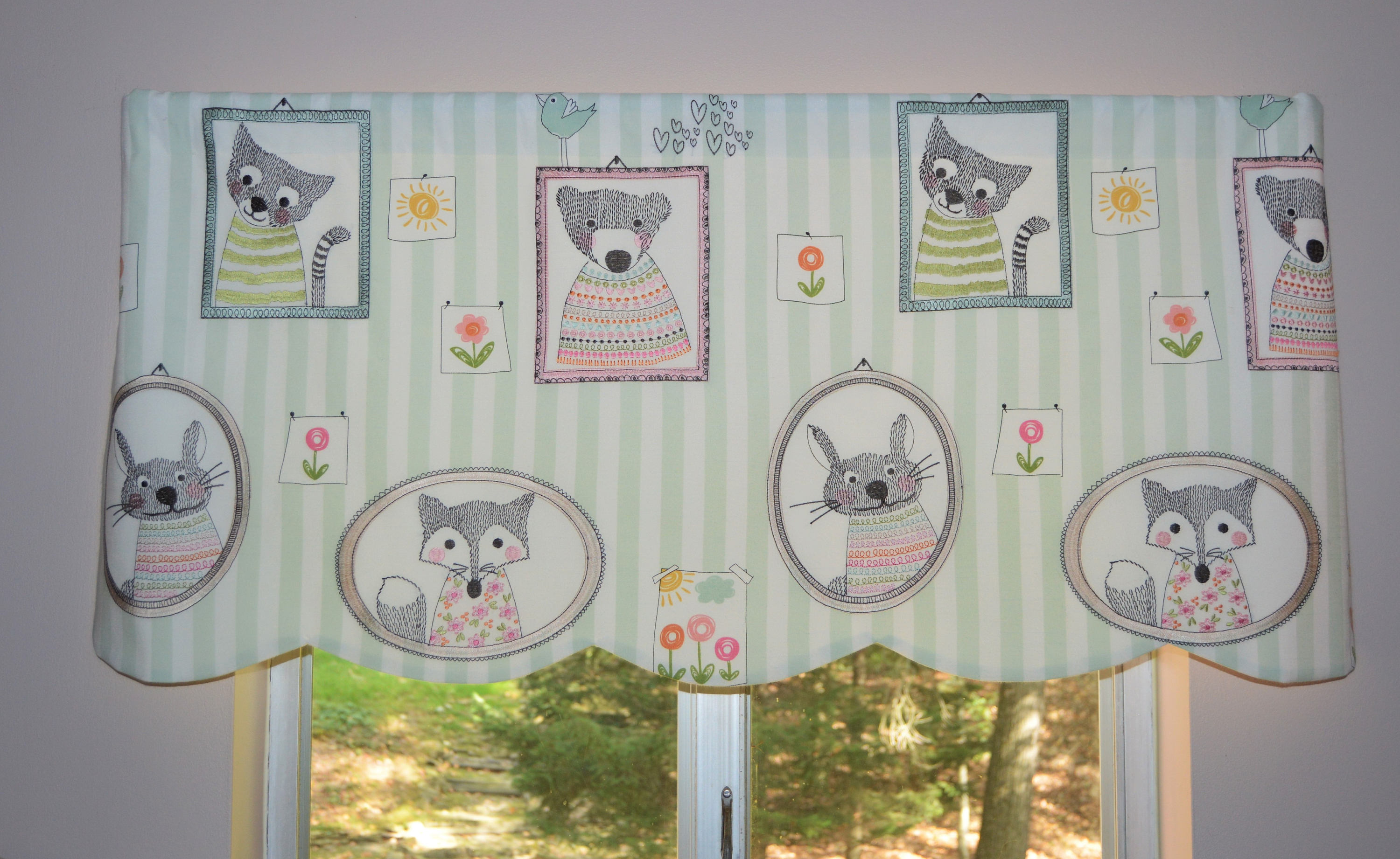 Children's Pastel Scalloped Valance . Animal Print Etsy