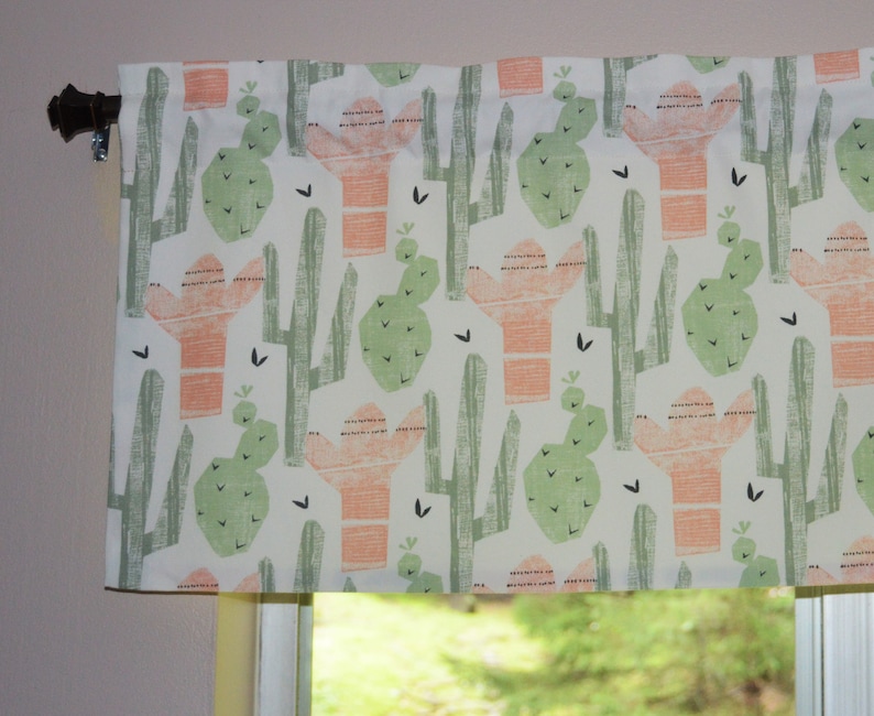 Cactus Valance . Southwest Kitchen Valance . Premier Prints | Etsy