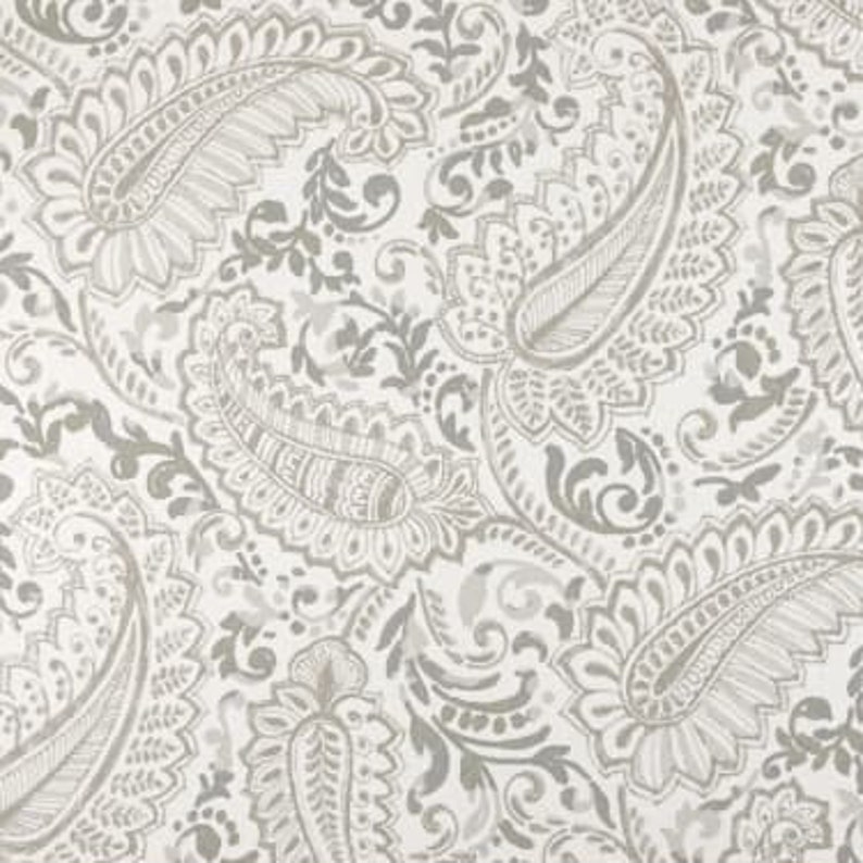 Gray Paisley Kitchen Valance: Premier Prints Shannon Ecru, Lined Option image 4