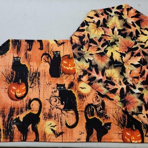 Black Cat Halloween Table Runner: Reversible Quilted Fall Centerpiece